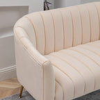 Set da soggiorno moderno SEYNAR in velluto imbottito, composto da 3 pezzi, con gambe dorate