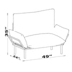 Haydar extra-breiter moderner Loveseat mit Metallbeinen