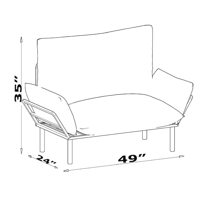 Haydar extra-breiter moderner Loveseat mit Metallbeinen