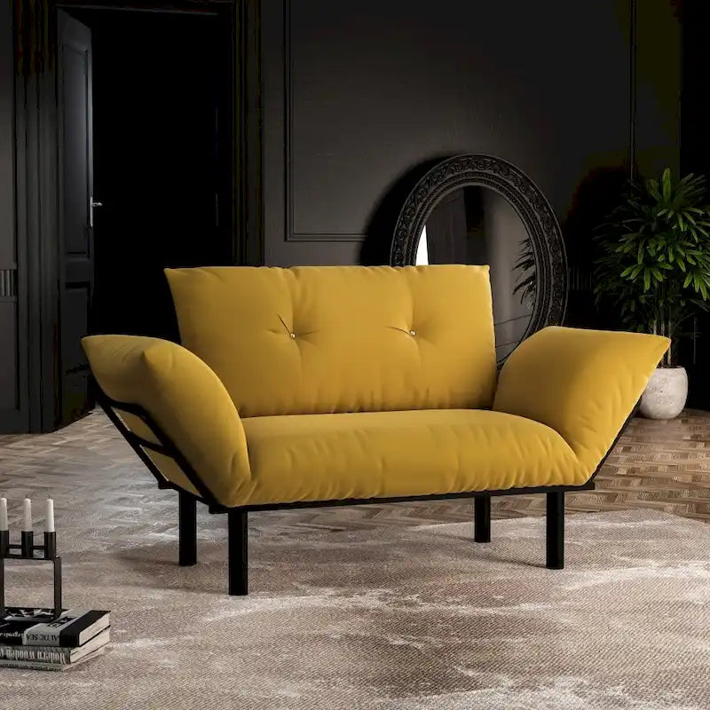 Haydar extra-breiter moderner Loveseat mit Metallbeinen