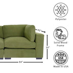 Sofá biplaza contemporáneo de Coast to Coast Sofas, tela de poliéster, estructura de madera maciza, tapizado