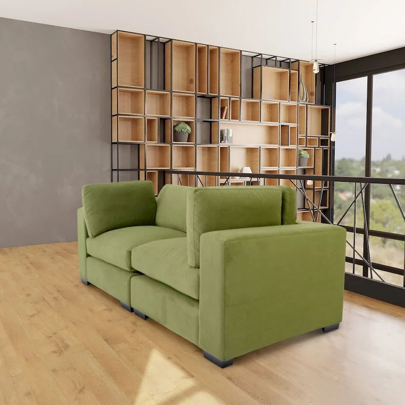 Sofá biplaza contemporáneo de Coast to Coast Sofas, tela de poliéster, estructura de madera maciza, tapizado