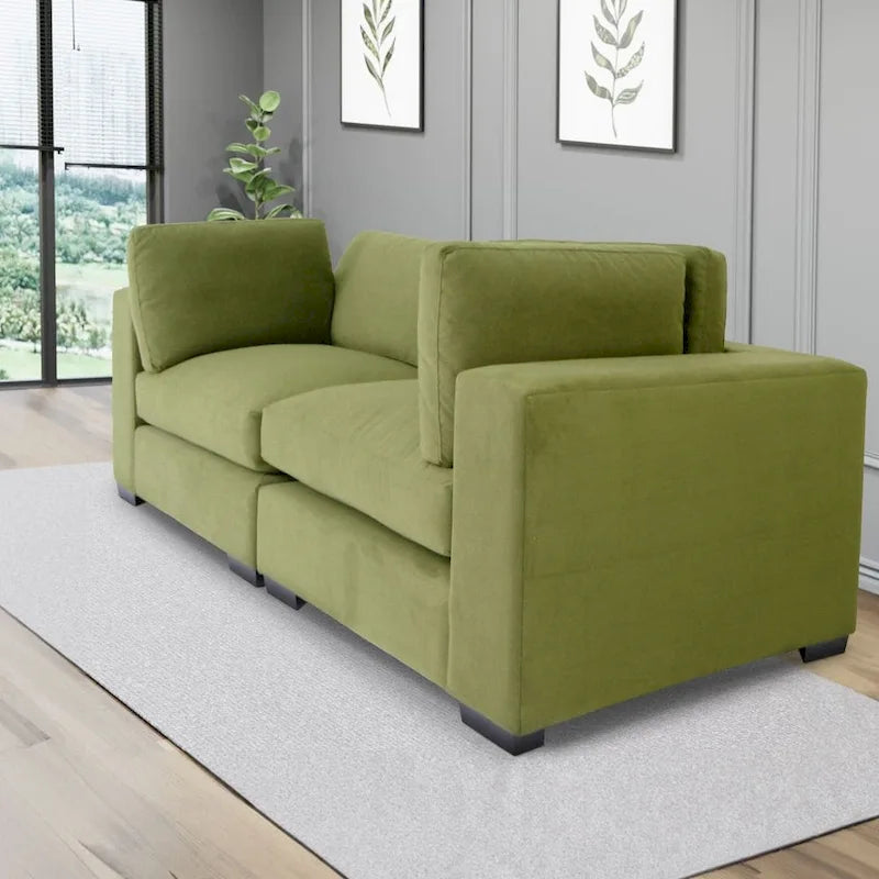 Sofá biplaza contemporáneo de Coast to Coast Sofas, tela de poliéster, estructura de madera maciza, tapizado