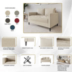 CraftPorch zeitgemäßes minimalistisches Loveseat mit Leinenbezug