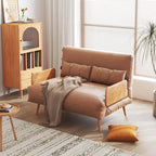 JASIWAY 43.3 tapicerowana sofa dwuosobowa z funkcją spania, beżowa