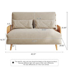 JASIWAY 43.3 tapicerowana sofa dwuosobowa z funkcją spania, beżowa