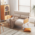 JASIWAY 43.3 tapicerowana sofa dwuosobowa z funkcją spania, beżowa