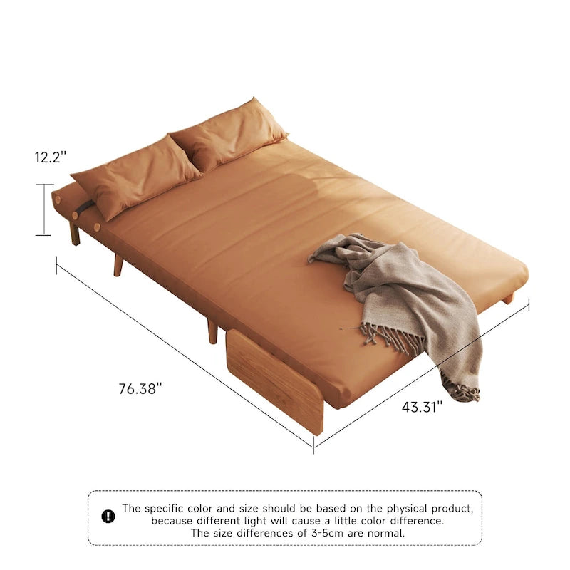 JASIWAY 43.3 tapicerowana sofa dwuosobowa z funkcją spania, beżowa