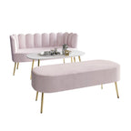 CraftPorch Luxurious Velvet Upholstered 3-piece Living Set