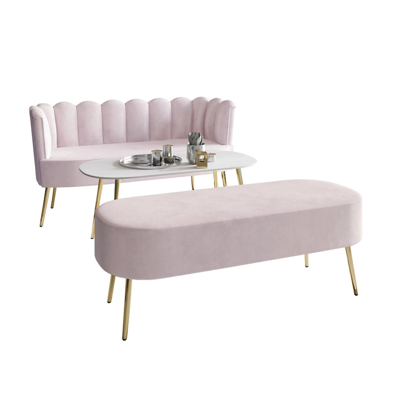 CraftPorch Luxurious Velvet Upholstered 3-piece Living Set