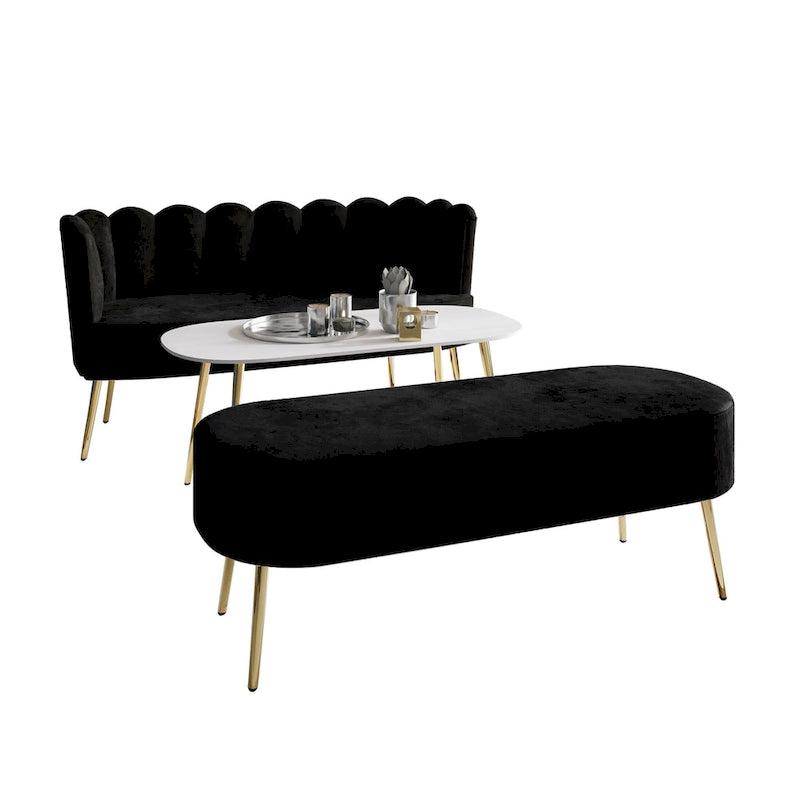 CraftPorch Luxurious Velvet Upholstered 3-piece Living Set