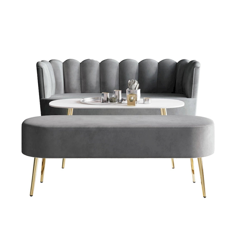 CraftPorch Luxurious Velvet Upholstered 3-piece Living Set