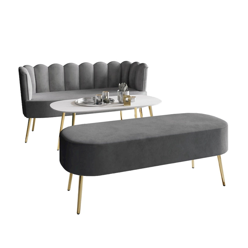 CraftPorch Luxurious Velvet Upholstered 3-piece Living Set