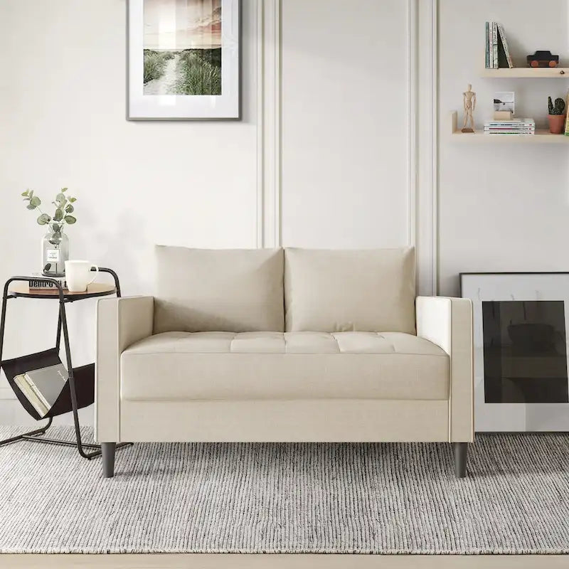 CraftPorch Contemporary Minimalist -malliston pellavaverhoiltu 3-osainen olohuonesarja