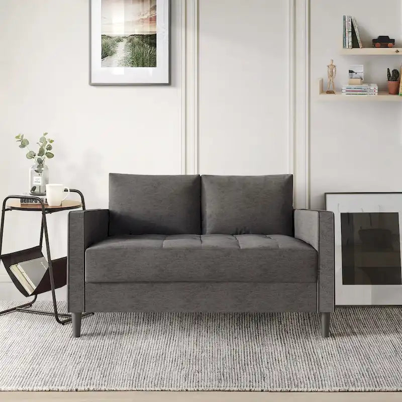 CraftPorch Contemporary Minimalist -malliston pellavaverhoiltu 3-osainen olohuonesarja