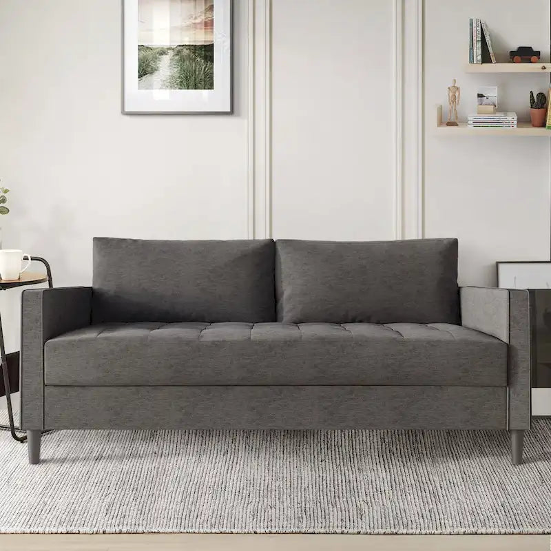 CraftPorch Contemporary Minimalist -malliston pellavaverhoiltu 3-osainen olohuonesarja