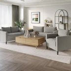 CraftPorch Contemporary Minimalist -malliston pellavaverhoiltu 3-osainen olohuonesarja