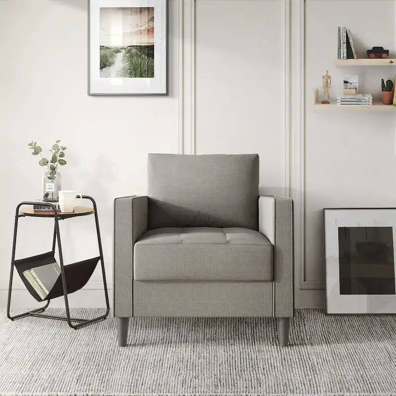 CraftPorch Contemporary Minimalist -malliston pellavaverhoiltu 3-osainen olohuonesarja