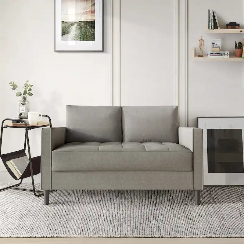 CraftPorch Contemporary Minimalist -malliston pellavaverhoiltu 3-osainen olohuonesarja
