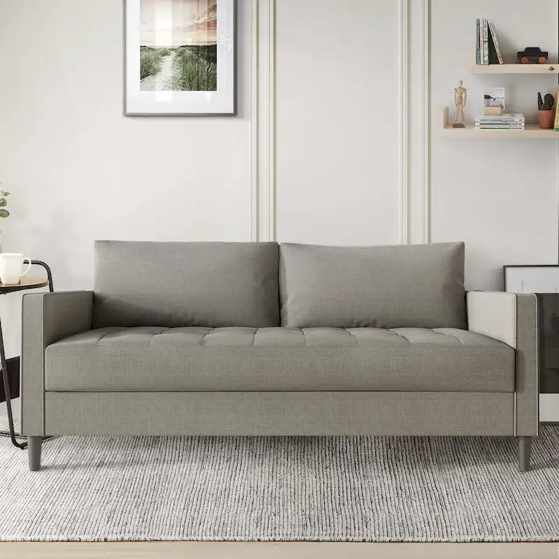 CraftPorch Contemporary Minimalist -malliston pellavaverhoiltu 3-osainen olohuonesarja