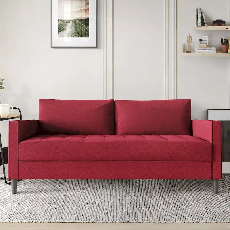 CraftPorch Contemporary Minimalist -malliston pellavaverhoiltu 3-osainen olohuonesarja