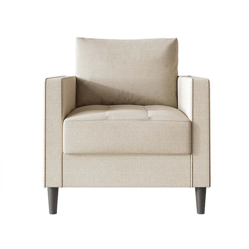 CraftPorch Contemporary Minimalist -malliston pellavaverhoiltu 3-osainen olohuonesarja