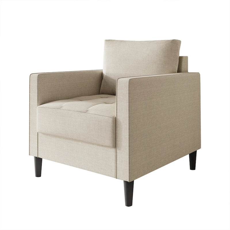 CraftPorch Contemporary Minimalist -malliston pellavaverhoiltu 3-osainen olohuonesarja
