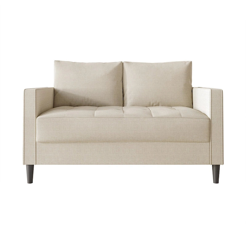 CraftPorch Contemporary Minimalist -malliston pellavaverhoiltu 3-osainen olohuonesarja