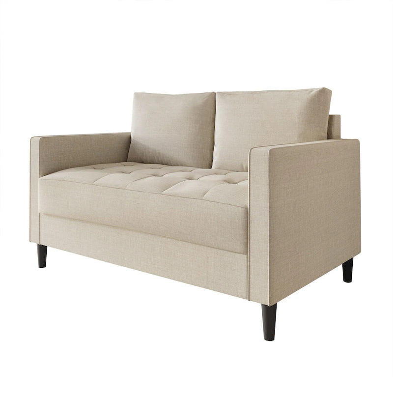 CraftPorch Contemporary Minimalist -malliston pellavaverhoiltu 3-osainen olohuonesarja