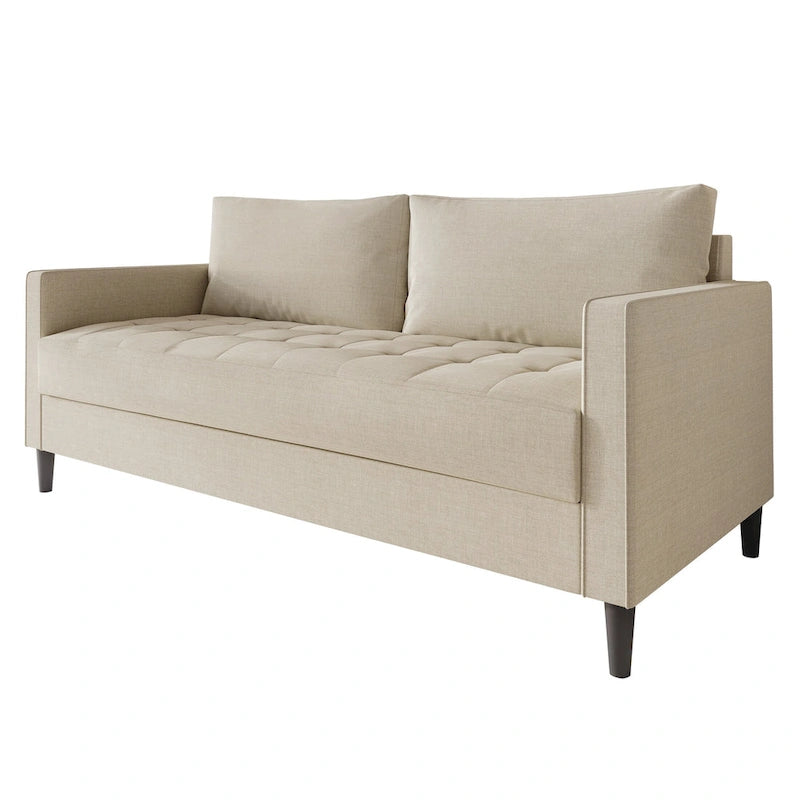 CraftPorch Contemporary Minimalist -malliston pellavaverhoiltu 3-osainen olohuonesarja