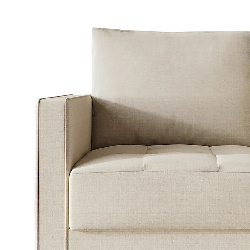 CraftPorch Contemporary Minimalist -malliston pellavaverhoiltu 3-osainen olohuonesarja