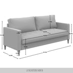 CraftPorch Contemporary Minimalist -malliston pellavaverhoiltu 3-osainen olohuonesarja