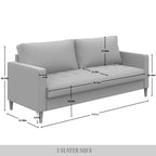CraftPorch Contemporary Minimalist -malliston pellavaverhoiltu 3-osainen olohuonesarja