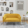 SEYNAR moderner Glamour-Zweisitzer, bequem, 50 Metallbeine, geschwungenes Sofa für 2 Personen mit getufteter Rückenlehne