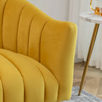 SEYNAR moderner Glamour-Zweisitzer, bequem, 50 Metallbeine, geschwungenes Sofa für 2 Personen mit getufteter Rückenlehne