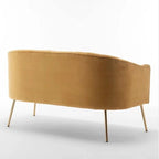 SEYNAR moderner Glamour-Zweisitzer, bequem, 50 Metallbeine, geschwungenes Sofa für 2 Personen mit getufteter Rückenlehne