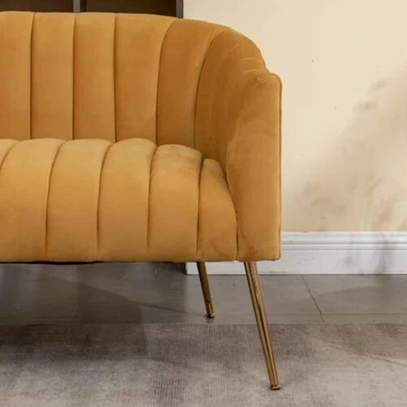 SEYNAR moderner Glamour-Zweisitzer, bequem, 50 Metallbeine, geschwungenes Sofa für 2 Personen mit getufteter Rückenlehne