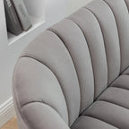 SEYNAR moderner Glamour-Zweisitzer, bequem, 50 Metallbeine, geschwungenes Sofa für 2 Personen mit getufteter Rückenlehne