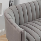 SEYNAR moderner Glamour-Zweisitzer, bequem, 50 Metallbeine, geschwungenes Sofa für 2 Personen mit getufteter Rückenlehne
