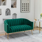 SEYNAR moderner Glamour-Zweisitzer, bequem, 50 Metallbeine, geschwungenes Sofa für 2 Personen mit getufteter Rückenlehne