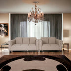 Set di divanetto e divano Coast to Coast Sofas in stile moderno di metà secolo, in poliestere e nylon, con struttura in legno massello e rivestimento imbottito