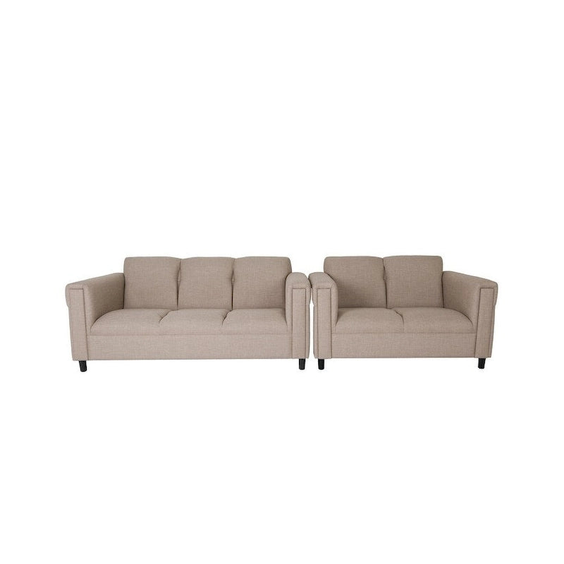 Set di divanetto e divano Coast to Coast Sofas in stile moderno di metà secolo, in poliestere e nylon, con struttura in legno massello e rivestimento imbottito
