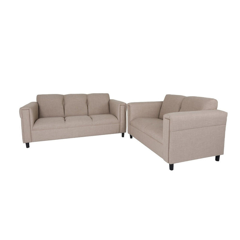 Set di divanetto e divano Coast to Coast Sofas in stile moderno di metà secolo, in poliestere e nylon, con struttura in legno massello e rivestimento imbottito