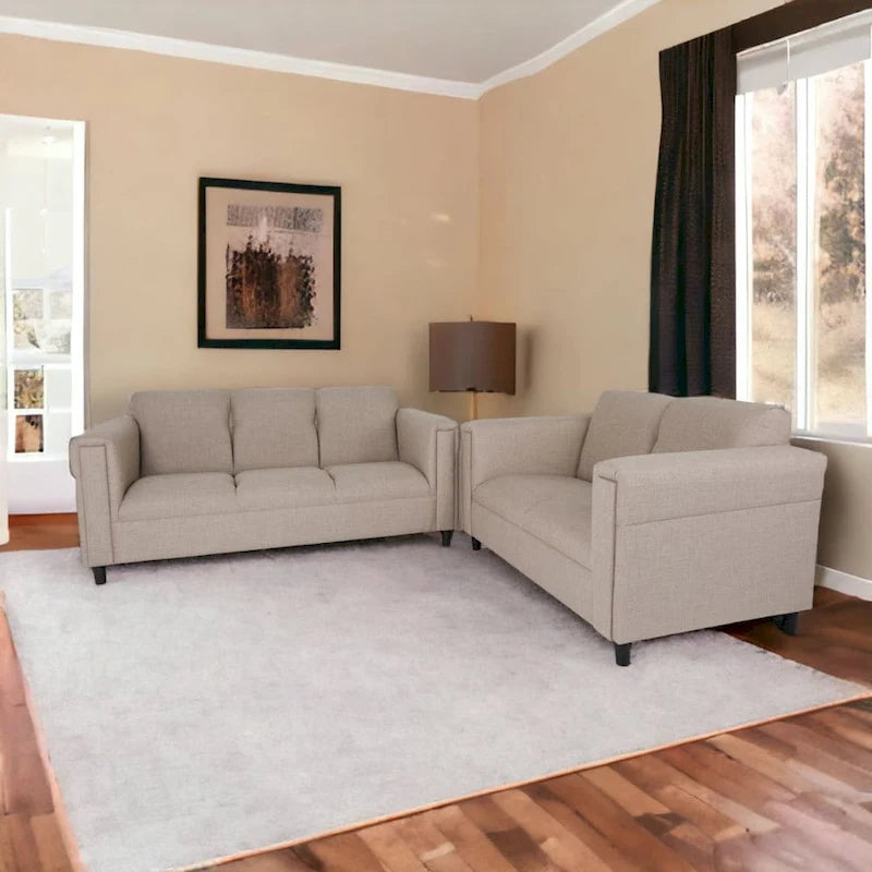 Set di divanetto e divano Coast to Coast Sofas in stile moderno di metà secolo, in poliestere e nylon, con struttura in legno massello e rivestimento imbottito