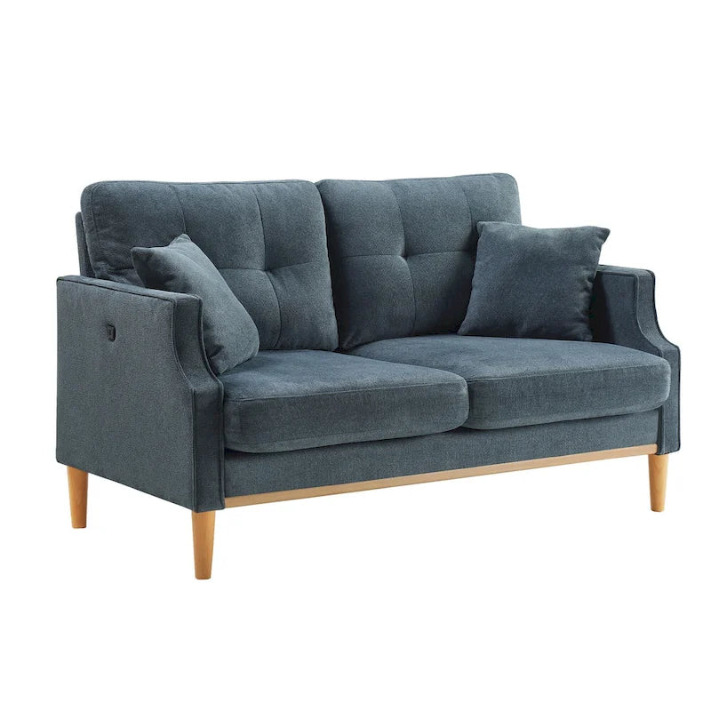 Sofá biplaza con tela impermeable y carga USB
