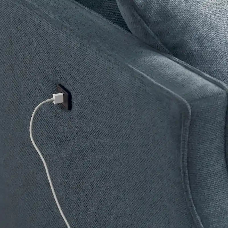 Sofá biplaza con tela impermeable y carga USB