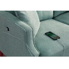Sofá biplaza con tela impermeable y carga USB