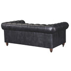 Century Chesterfield-loveseat - licht kastanjebruin leer