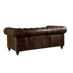 Century Chesterfield-loveseat - licht kastanjebruin leer