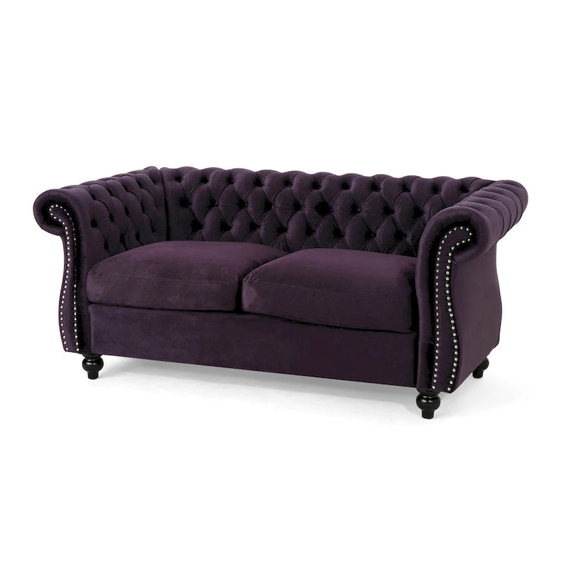 Christopher Knight Home - Somerville, pehmustettu Chesterfield-tyylinen kahden istuttava sohva koristeellisilla naulapäillä